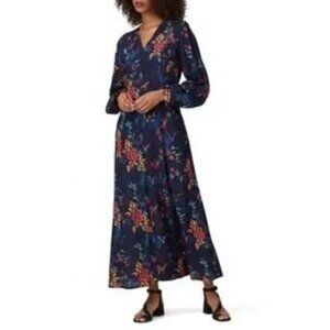 SEA NEW YORK Blue Multi Floral Mari Midi Dress sz 6